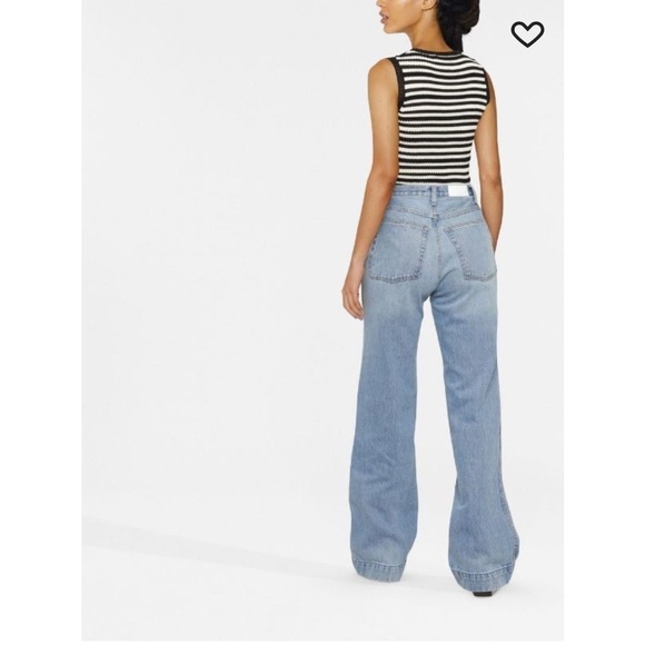 Re/Done 70s Pocket Wide Leg High Waist Jeans Size 29 Vintage Fade - Picture 3 of 14